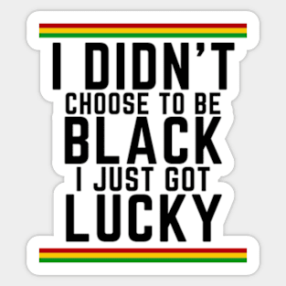 I Didn't Choose to be Black, I Just Got Lucky Sticker